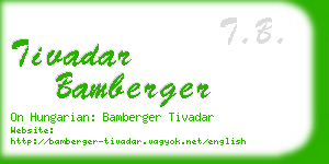 tivadar bamberger business card